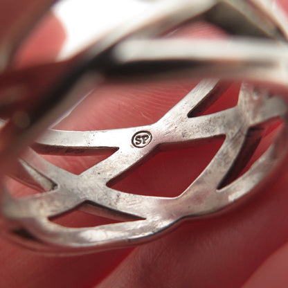 925 Sterling Silver Vintage Crisscross Ring Size 9.25