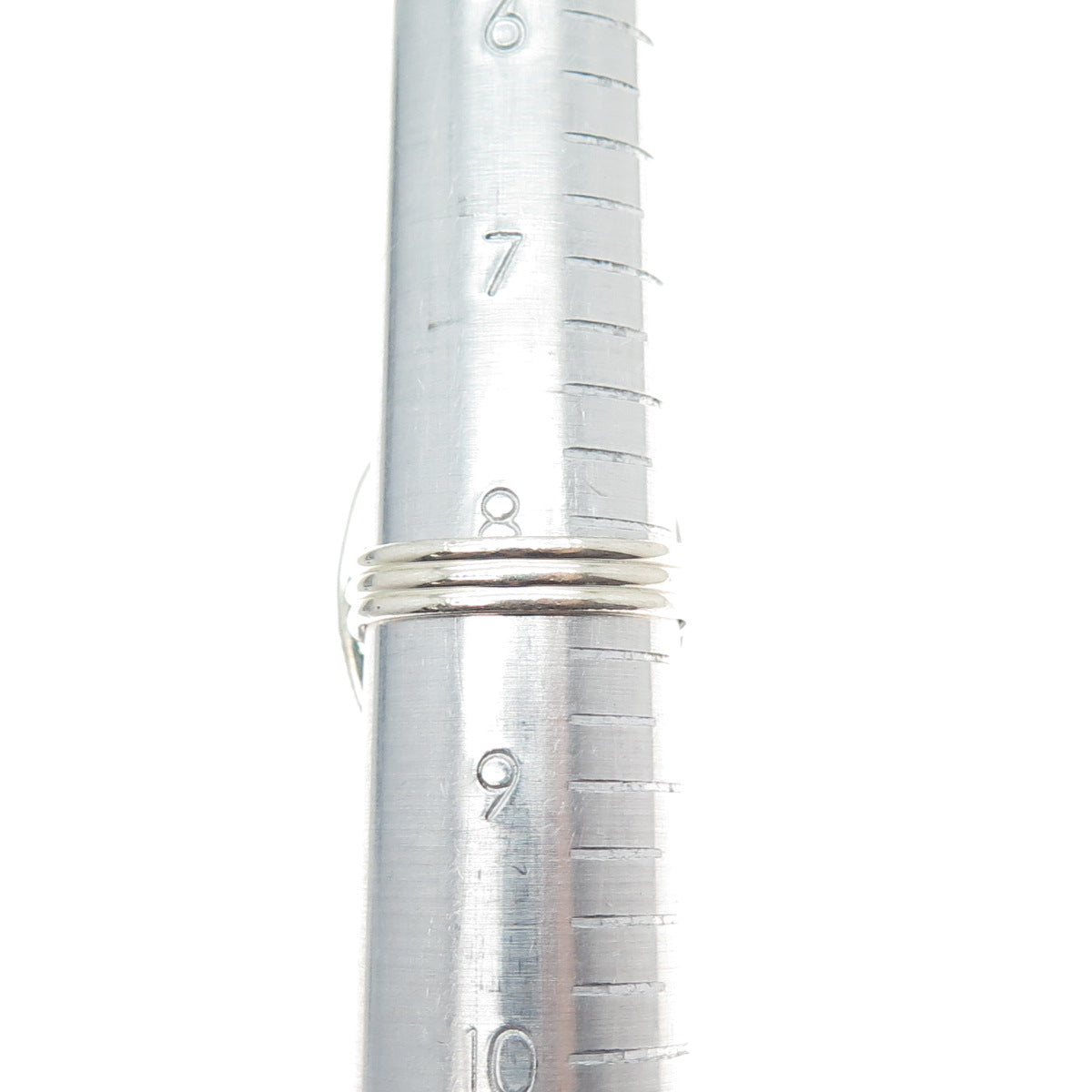 925 Sterling Silver Vintage Real Cabochon Zoisite Ruby Modernist Ring Size 8.25