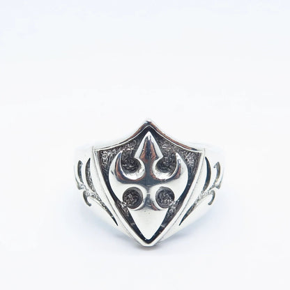 925 Sterling Silver Vintage Modernist Cross Ring Size 12.5