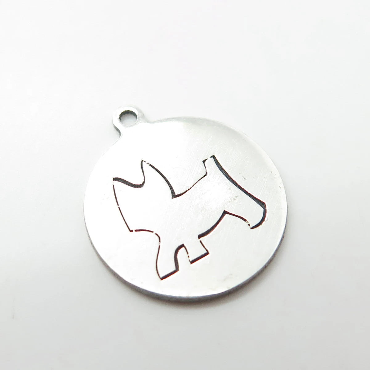 925 Sterling Silver USA Two In Town Dog / Puppy Charm Pendant