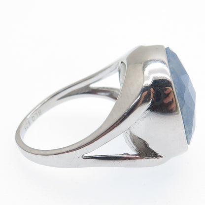 BLQ Basiq Jewelry 925 Sterling Silver Real Blue Aventurine Ring Size 9.5