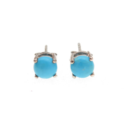 Chuck Clemency 925 Sterling Silver Real Sleeping Beauty Turquoise Stud Earrings