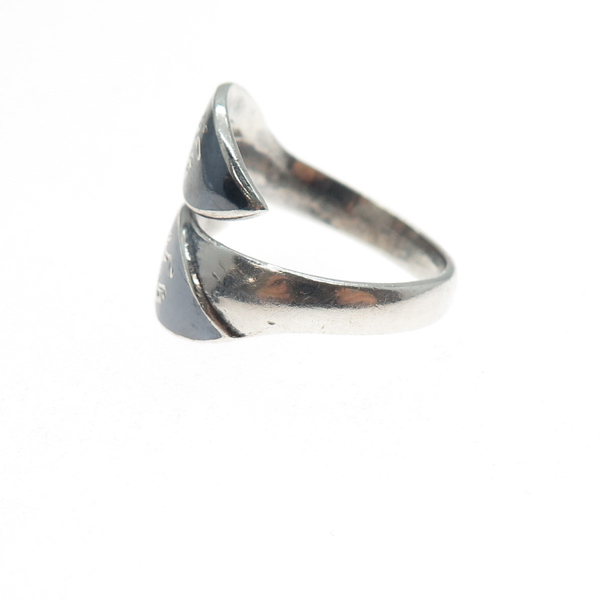 925 Sterling Silver Vintage Niello Hindu Goddess Adjustable Ring Size 7.25