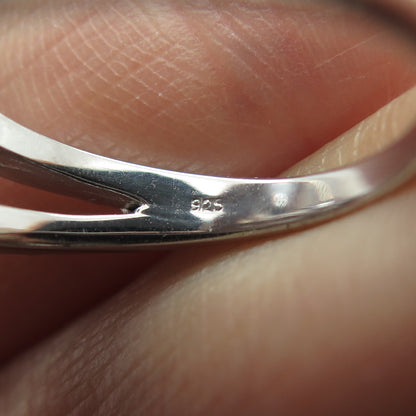 DSMK 925 Sterling Silver White Topaz & Tanzanite Gem Statement Ring Size 7.25