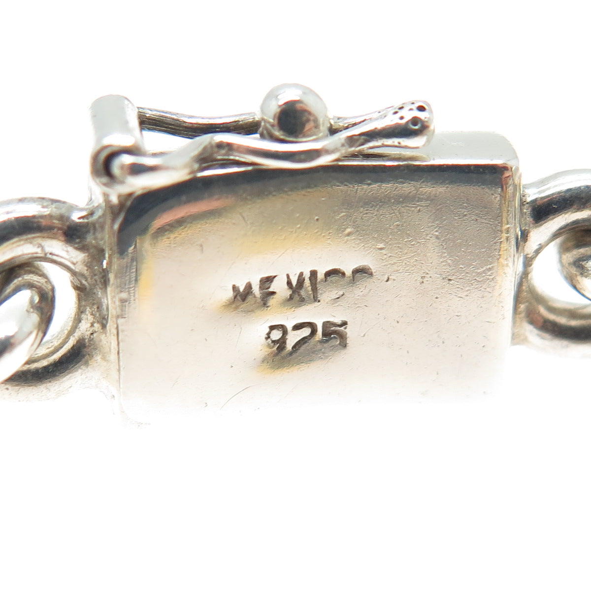 925 Sterling Silver & Brass Vintage Mexico Twisted Rope Panel Link Bracelet 7"