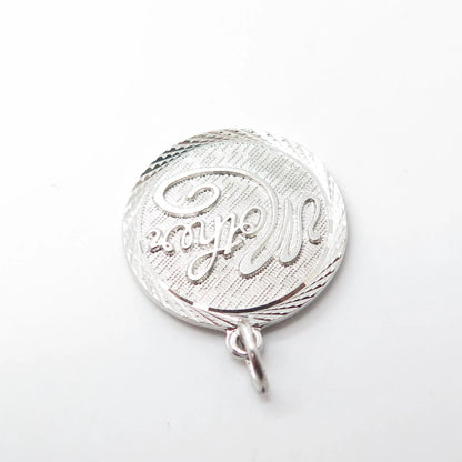 GRIFFITH & SONS 925 Sterling Silver Vintage "Mother" Round Medal Pendant