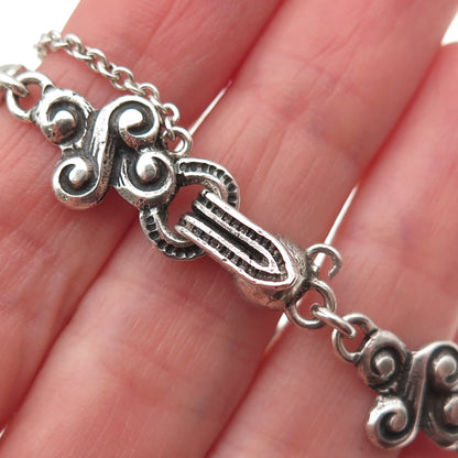 Henrik Moller 925 Sterling Silver Vintage Trondheim Mask Oxidized Bracelet 6.75"