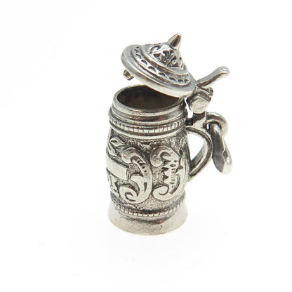 900 Silver European Vintage Beer Stein Locket Pendant