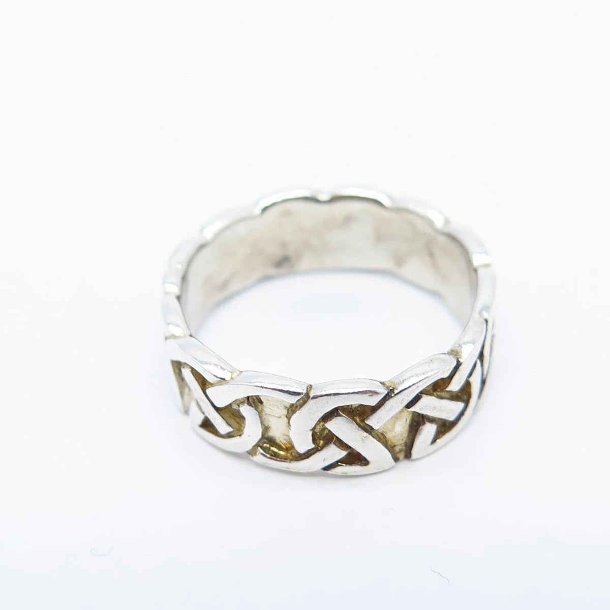 925 Sterling Silver Vintage Celtic Band Ring Size 4.5