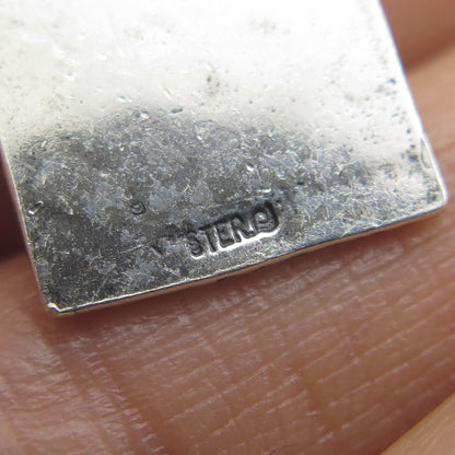 925 Sterling Silver Vintage Utah State Map Oxidized Minimalist Charm Pendant