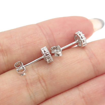 925 Sterling Silver Round-Cut C Z Sparkling Stud Earrings