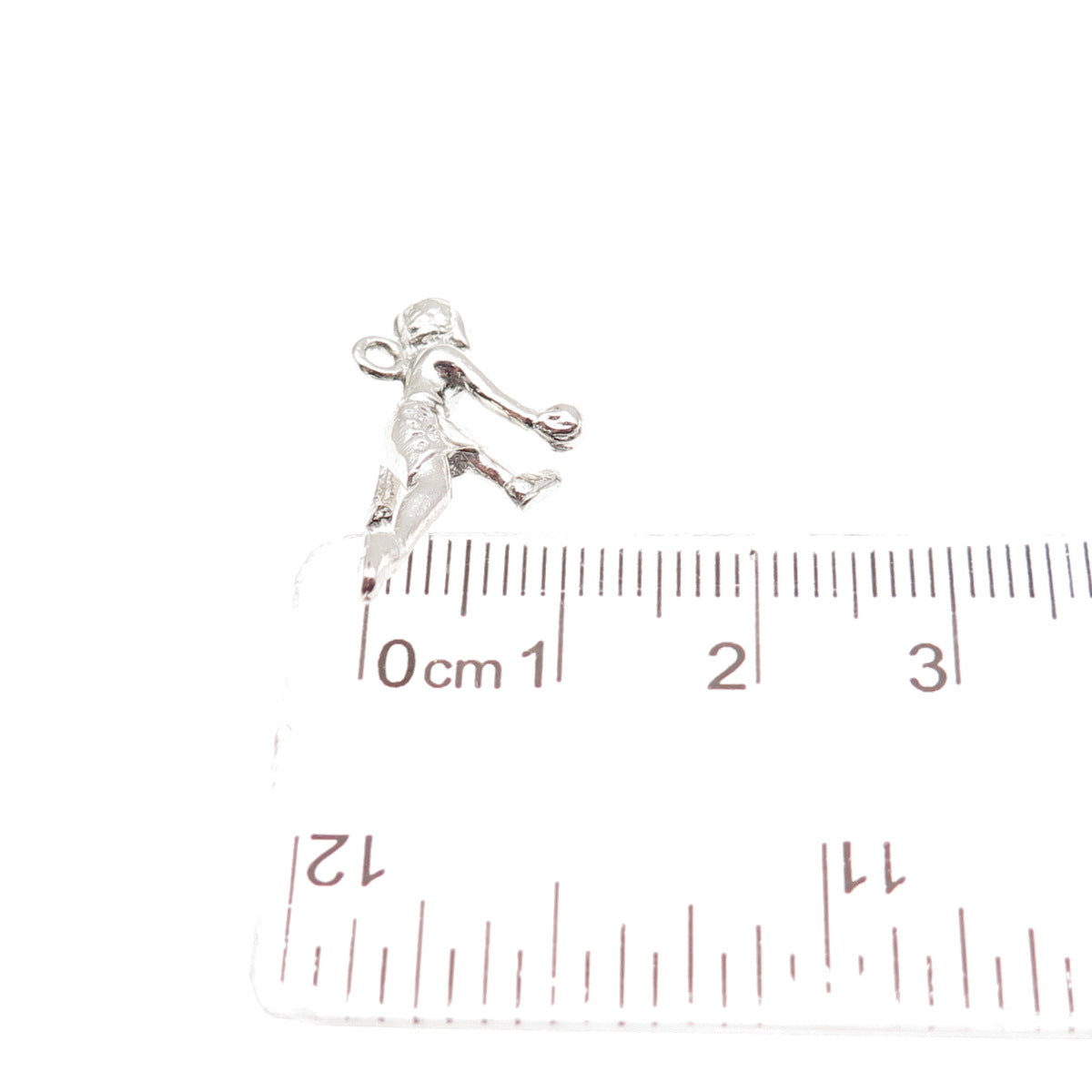 925 Sterling Silver Vintage Female Bowler 3D Mini Charm Pendant