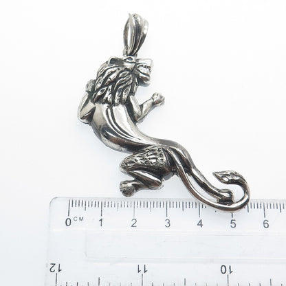 FRENCH & FRANKLIN 925 Sterling Silver Vintage Lion Oxidized Pendant