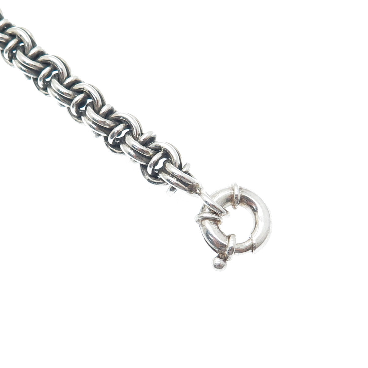 925 Sterling Silver Vintage Bismark Link Oxidized Bracelet 7"