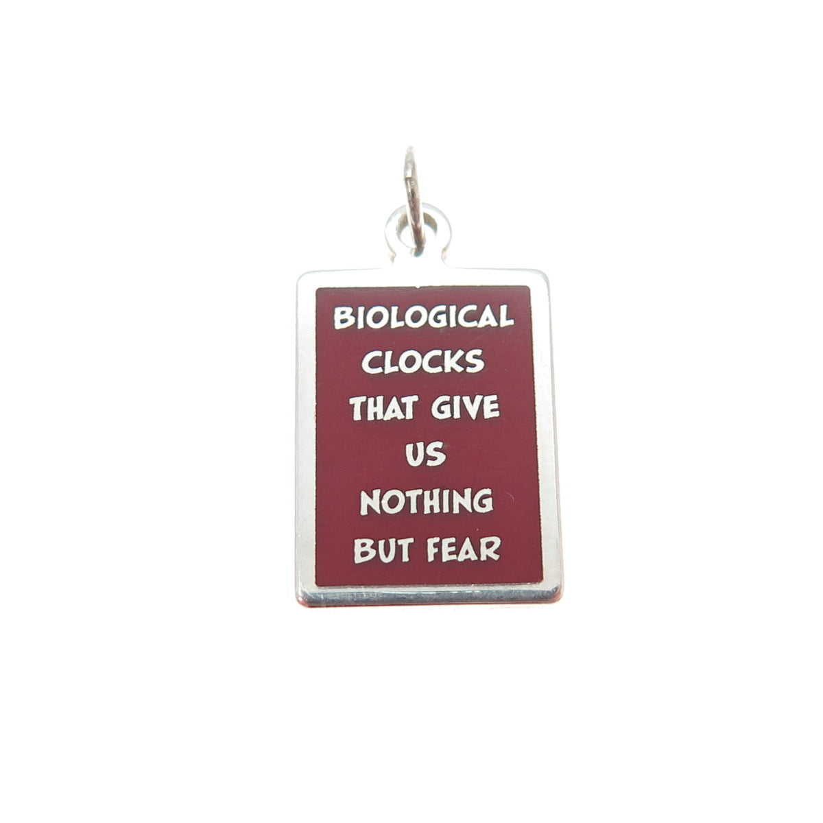 925 Sterling Enamel Biological Clocks That Give Us Nothing But Fear Mini Pendant