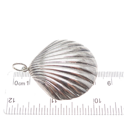 CHAPAL ZENRAY 925 Sterling Silver Vintage Seashell Oxidized Charm Pendant