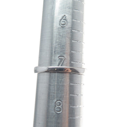 925 Sterling Silver Real Diamond & White Topaz Stackable Ring Size 7.25