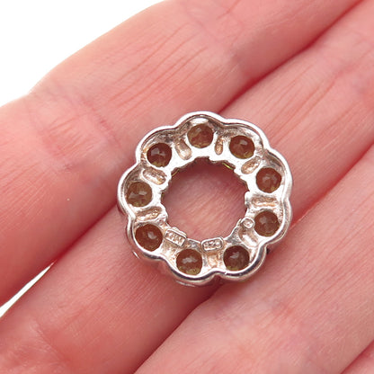 925 Sterling Silver Real Round-Cut Peridot Circle of Life Mini Slide Pendant