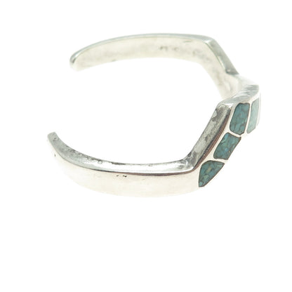 Old Pawn 925 Sterling Vintage Southwestern Turquoise Adjustable Bracelet 6"