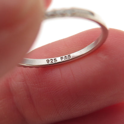 925 Sterling Silver Round-Cut C Z Half Eternity Stackable Band Ring Size 5.25