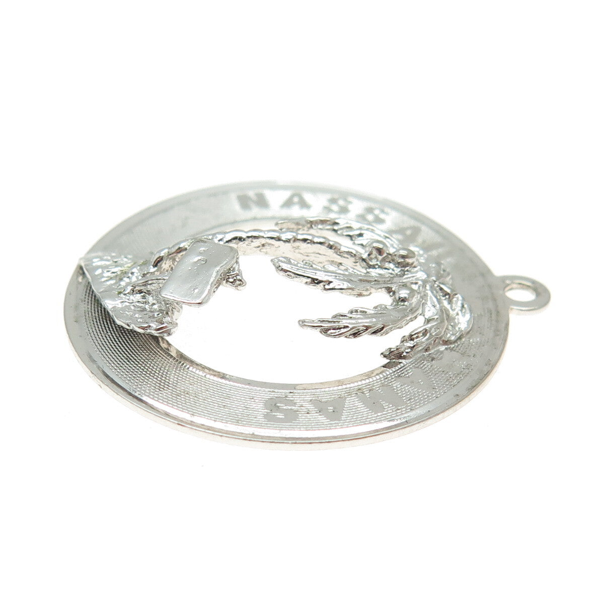 925 Sterling Silver Vintage Nassau Bahamas Palm Tree Charm Pendant