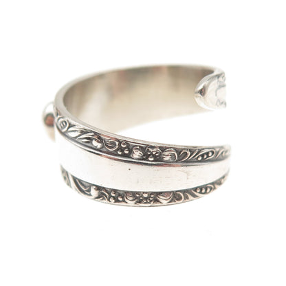 Towle 925 Sterling Silver Vintage Real Turquoise Oxidized Adjustable Ring Size 4