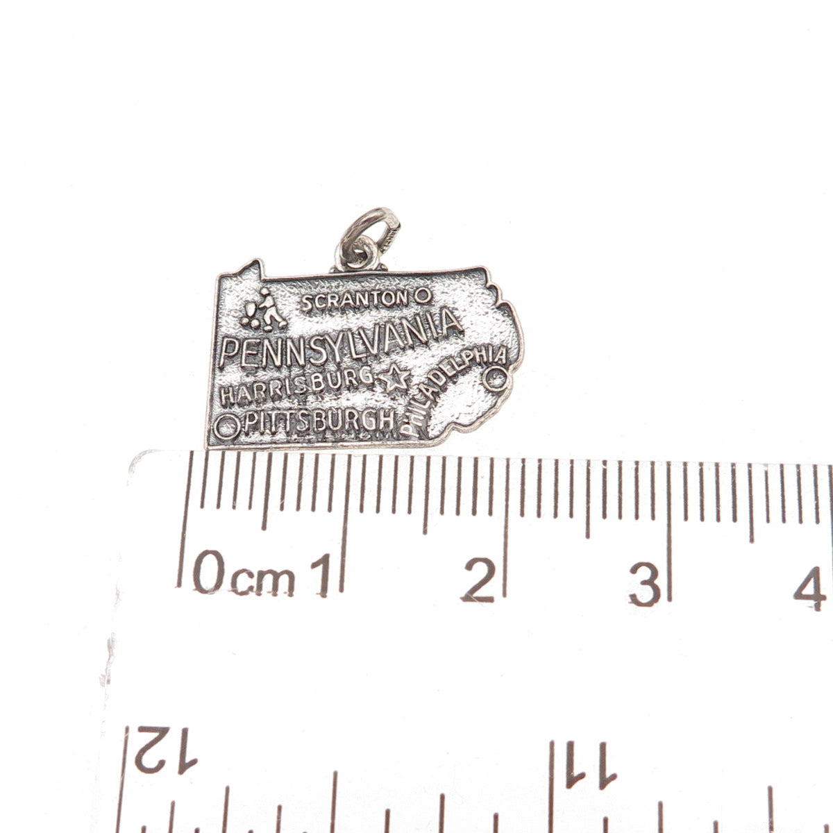 Danecraft 925 Sterling Silver Vintage Pennsylvania State Map Charm Pendant