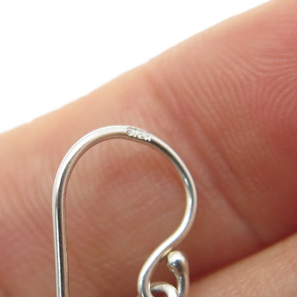 925 Sterling Silver Vintage Boho / Ethnic Dangle Hook Earrings