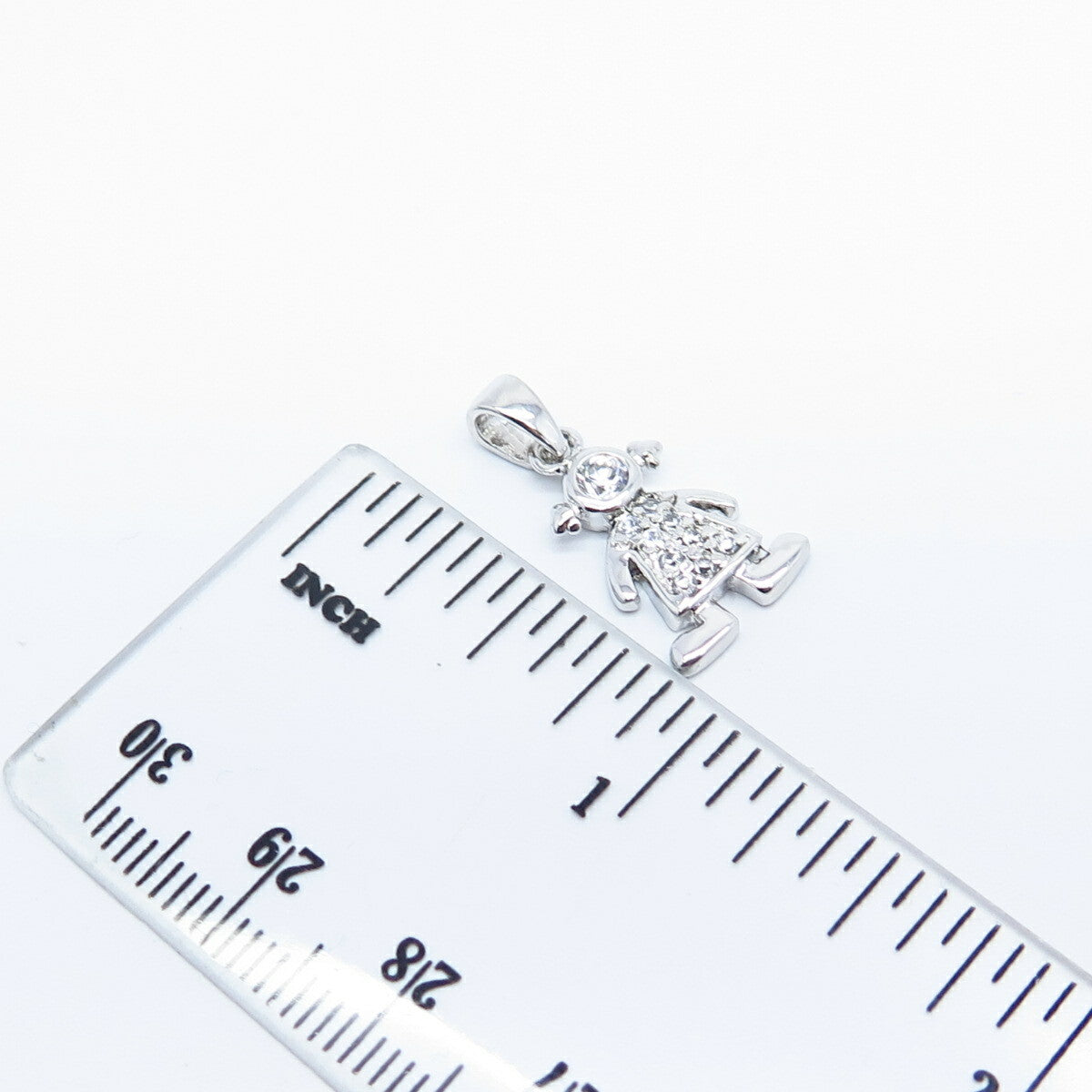 925 Sterling Silver C Z Girl Pendant