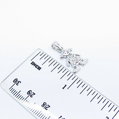 925 Sterling Silver C Z Girl Pendant