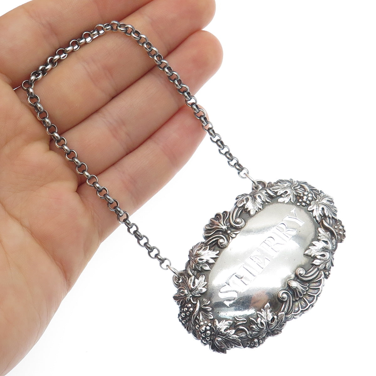 ROBINSON EDKINS & ASTON 925 Sterling Antique 1836 Birmingham Sherry Bottle Tag