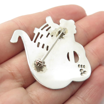 925 Sterling Silver Vintage Musical Instruments Pin Brooch