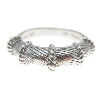 JUDITH RIPKA 925 Sterling Silver Twisted Ribbed Ring Size 8.25