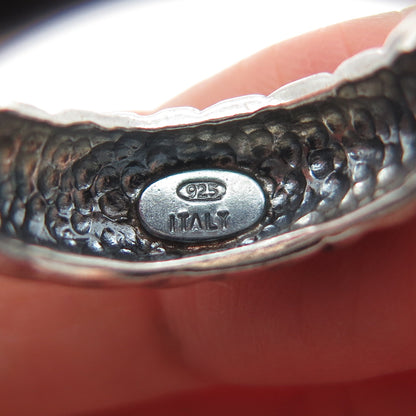 925 Sterling Silver Vintage Ribbed Dome Oxidized Ring Size 6.75