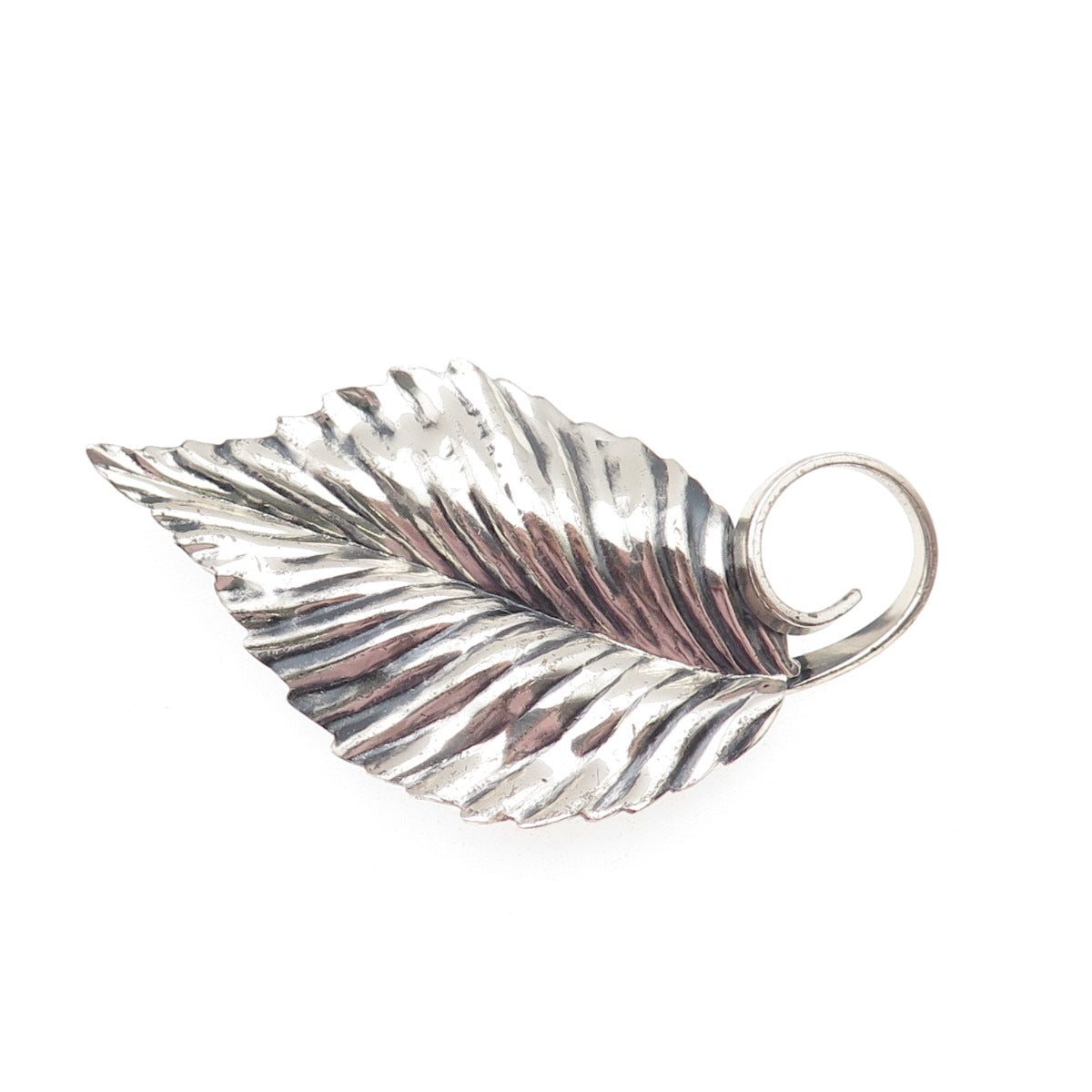JEWELART 925 Sterling Silver Vintage Floral Leaf Oxidized Pin Brooch