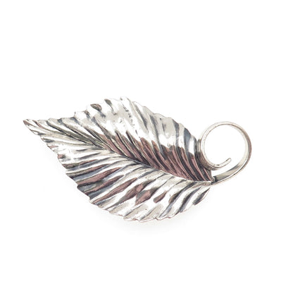 JEWELART 925 Sterling Silver Vintage Floral Leaf Oxidized Pin Brooch