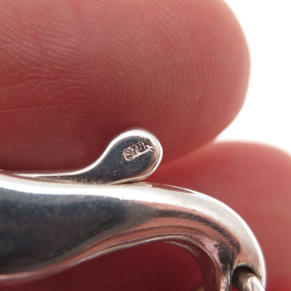 925 Sterling Silver Vintage Bracelet / Necklace Heart Lobster Lock Clasp