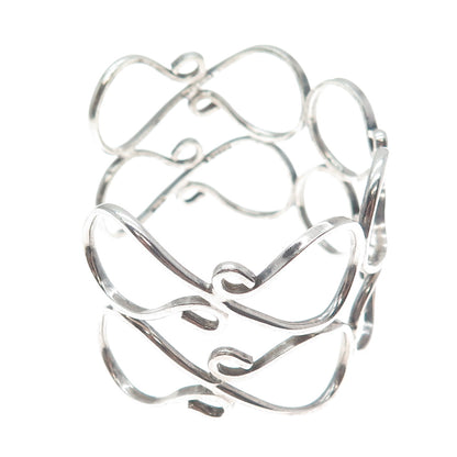 925 Sterling Silver Vintage Mexico Infinity Ornate Adjustable Cuff Bracelet 7"