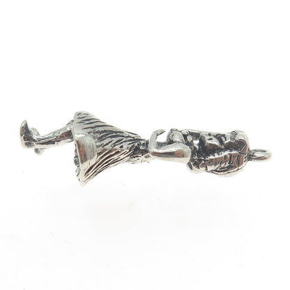 925 Sterling Silver Vintage Hawaiian Hula Dancer 3D Charm Pendant