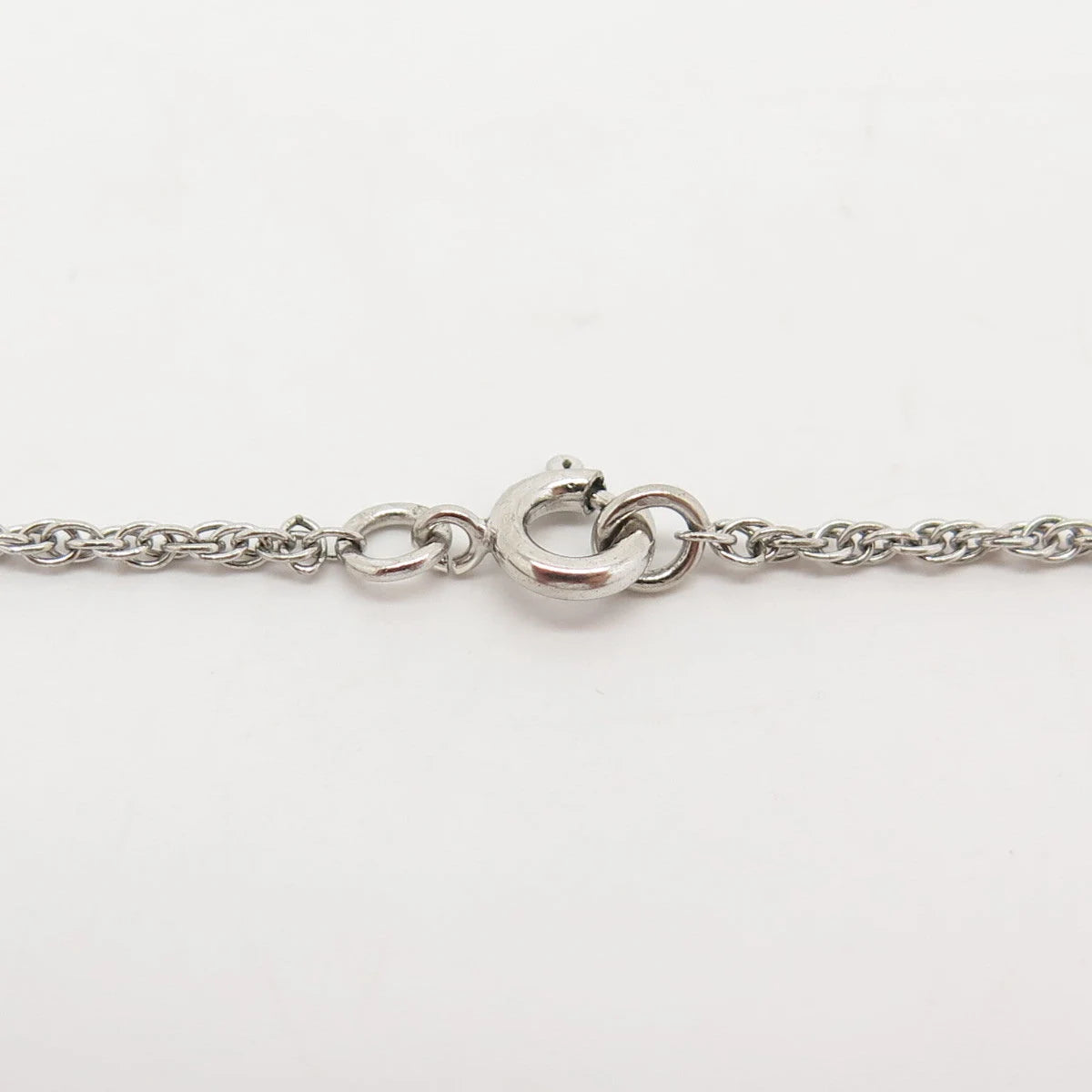 925 Sterling Silver Vintage Anna Lee Amethyst Gem Heart Rolo Chain Necklace 16"