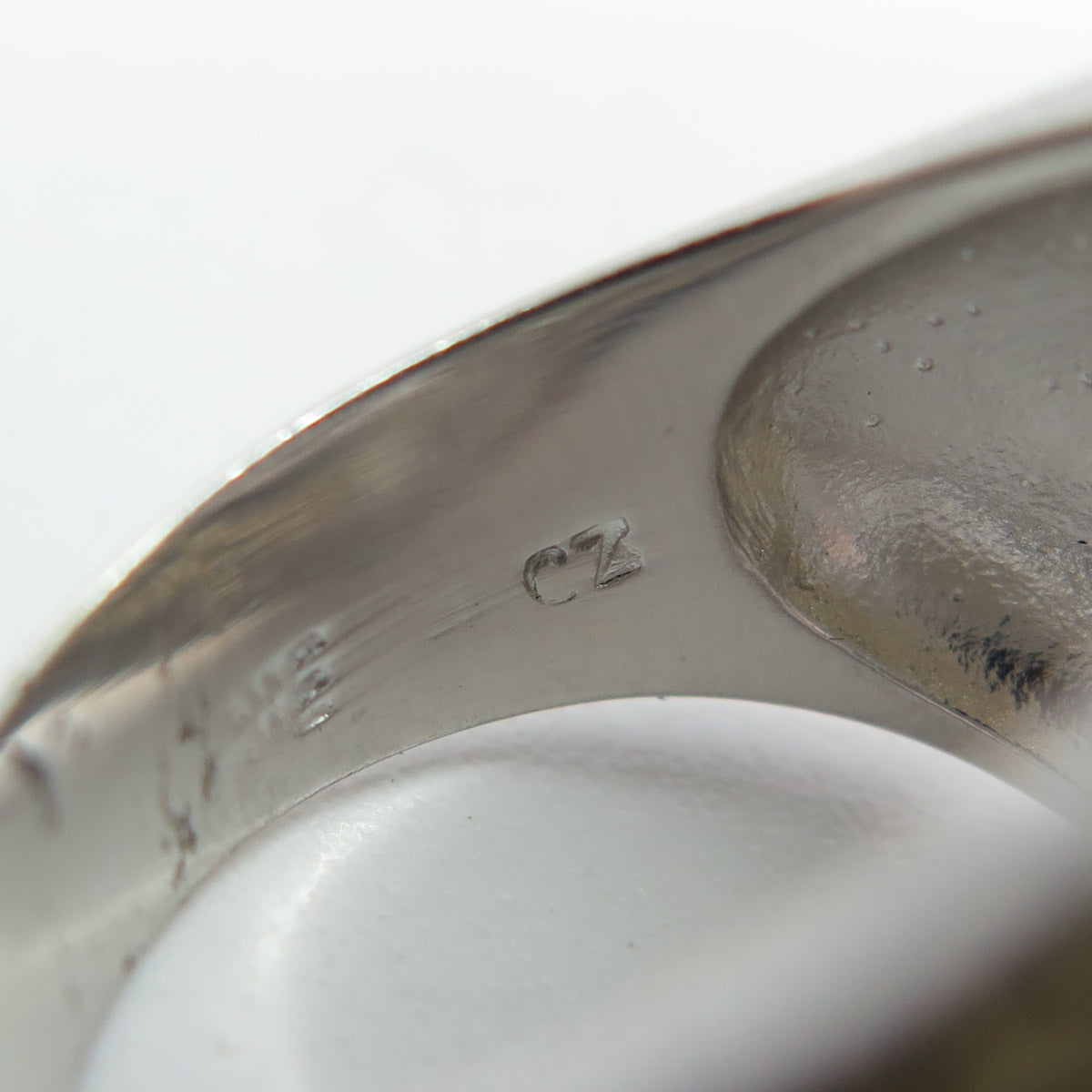 925 Sterling Silver Clear Quartz Canary & White C Z Dome Ring Size 6