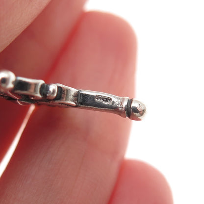925 Sterling Silver Vintage Snow Cross Oxidized Charm Pendant