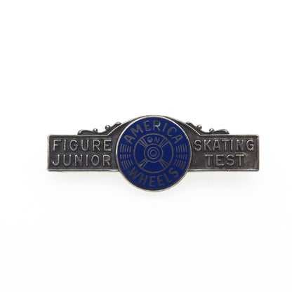 DIEGES & CLUST 925 Sterling Antique Figure Skating Test America on Wheels Brooch