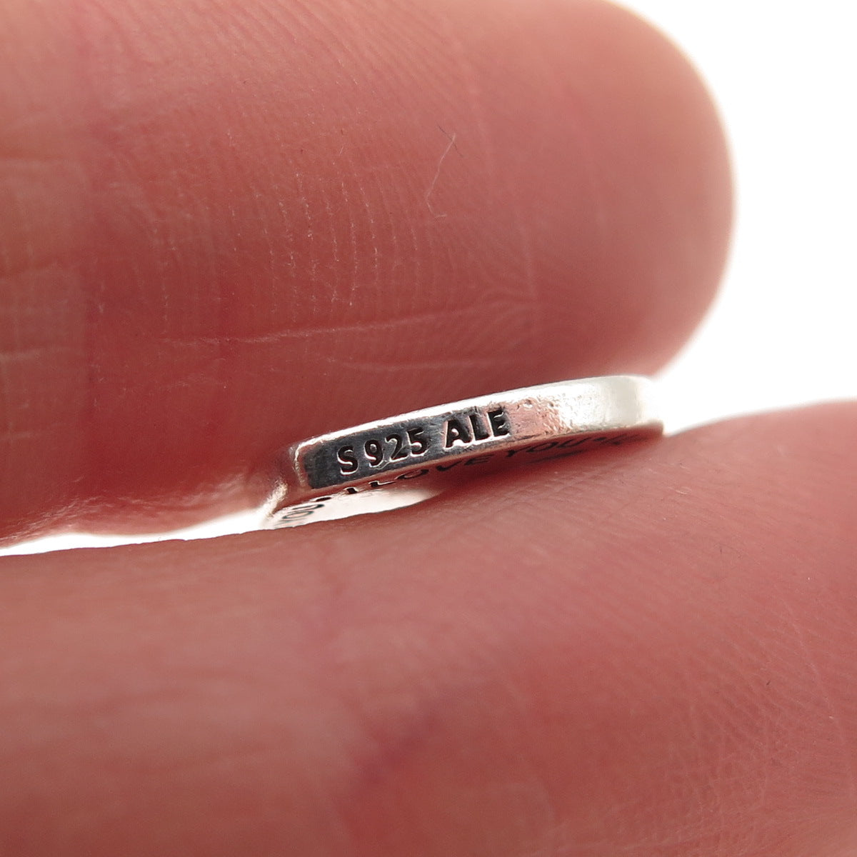 PANDORA 925 Sterling Silver You & Me I Love You Heart Dangle Mini Charm Pendant