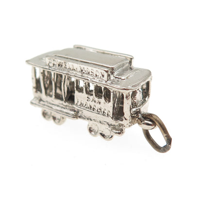 925 Sterling Silver Vintage San Francisco Cable Car 3D Mini Charm Pendant