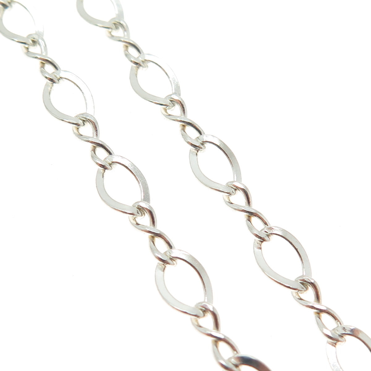 925 Sterling Silver Vintage Infinity Figaro Chain Necklace 24"