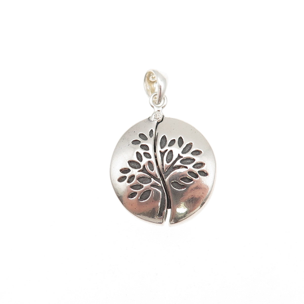 Han 925 Sterling Silver Vintage Family is Everything Tree Open Charm Pendant