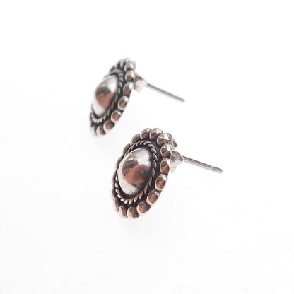 Old Pawn 925 Sterling Silver Vintage Southwestern Sun Beaded Tribal Earrings