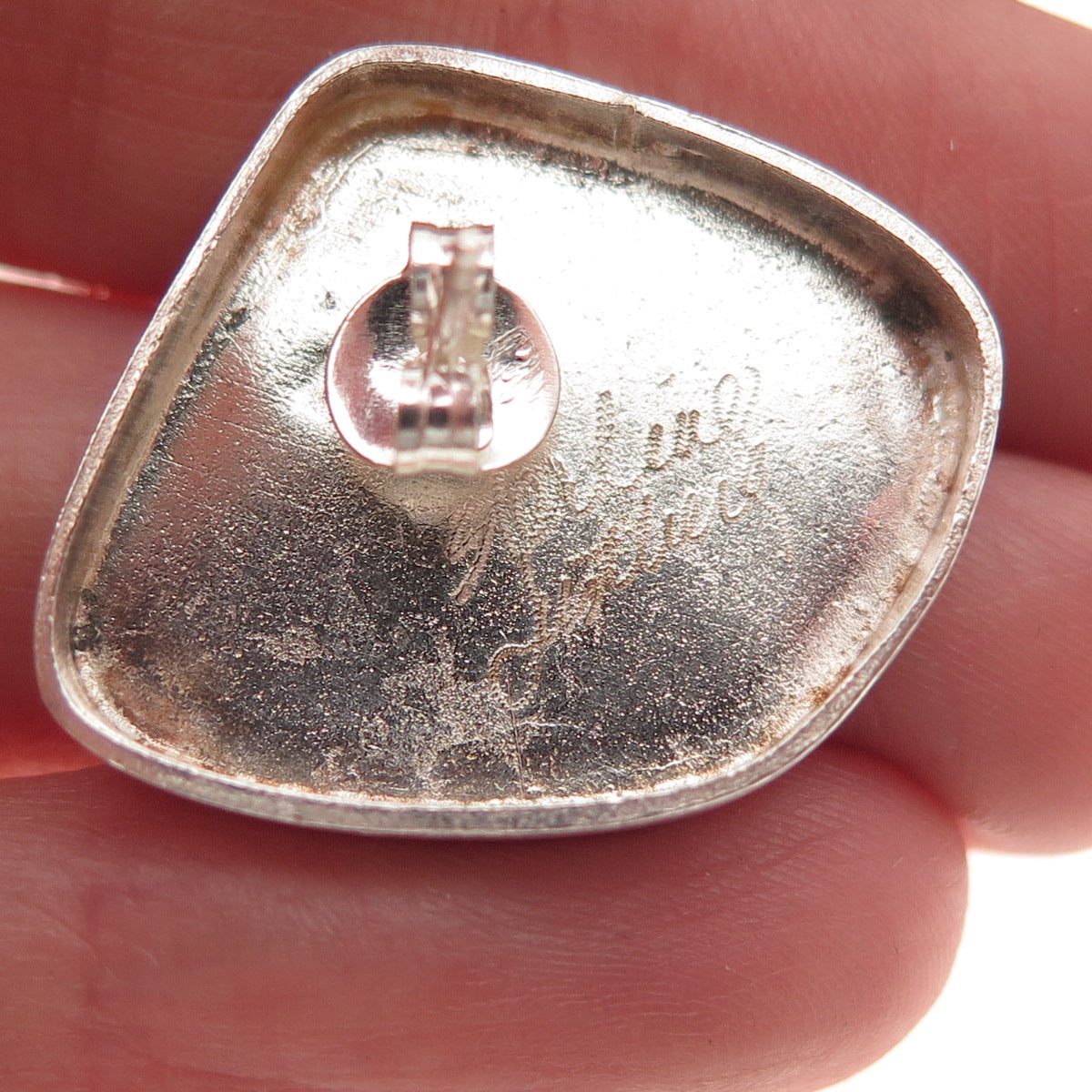 L. A. Reese 925 Sterling Silver Vintage Modernist Textured Earrings
