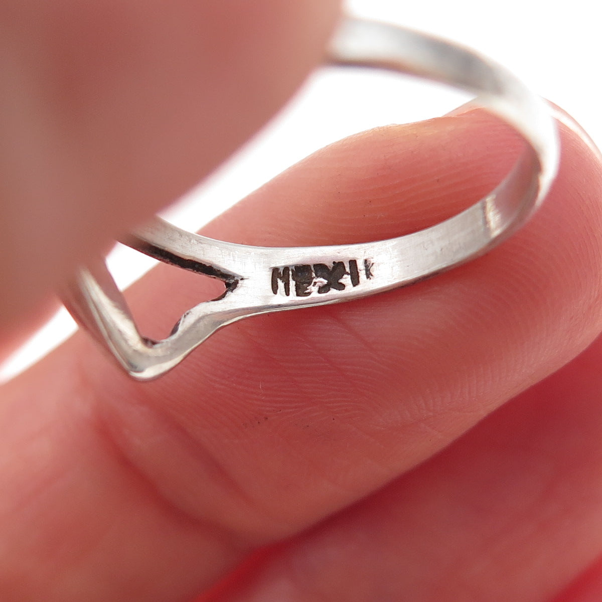 925 Sterling Silver Vintage Mexico Modernist Man Oxidized Ring Size 7.5